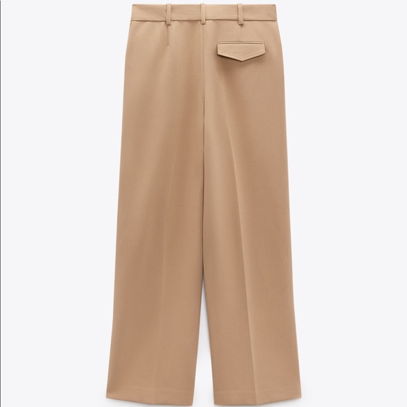 Zara Wide Leg Pants in Taupe Brown - Picture 3 of 4